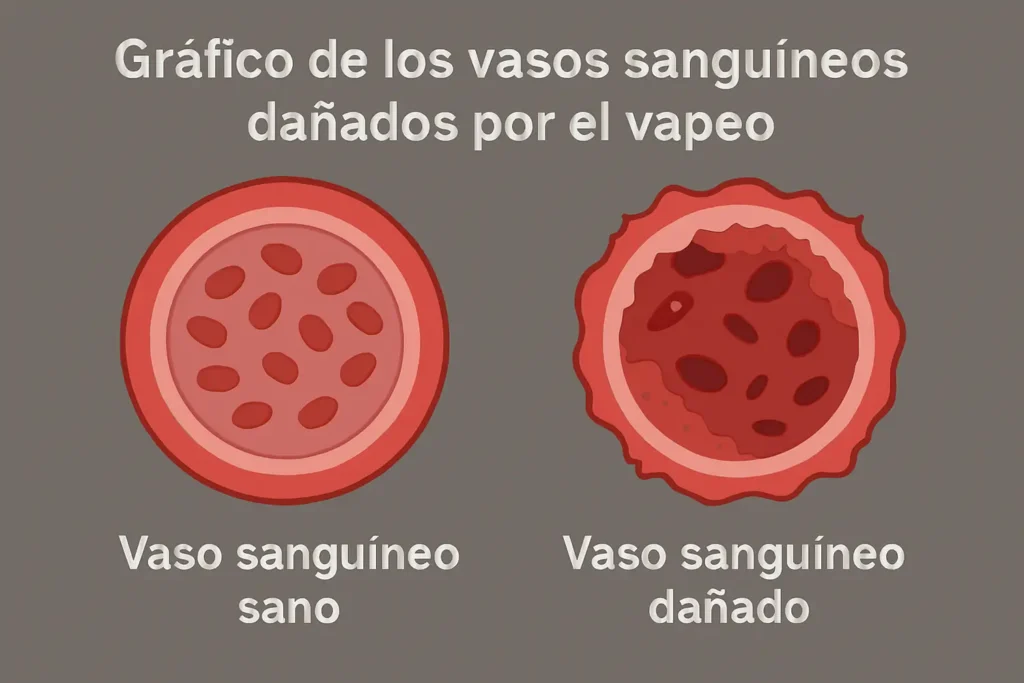 Gráfico de los vasos sanguíneos dañados por el vapeo-clinica de insuficiencia cardiaca
