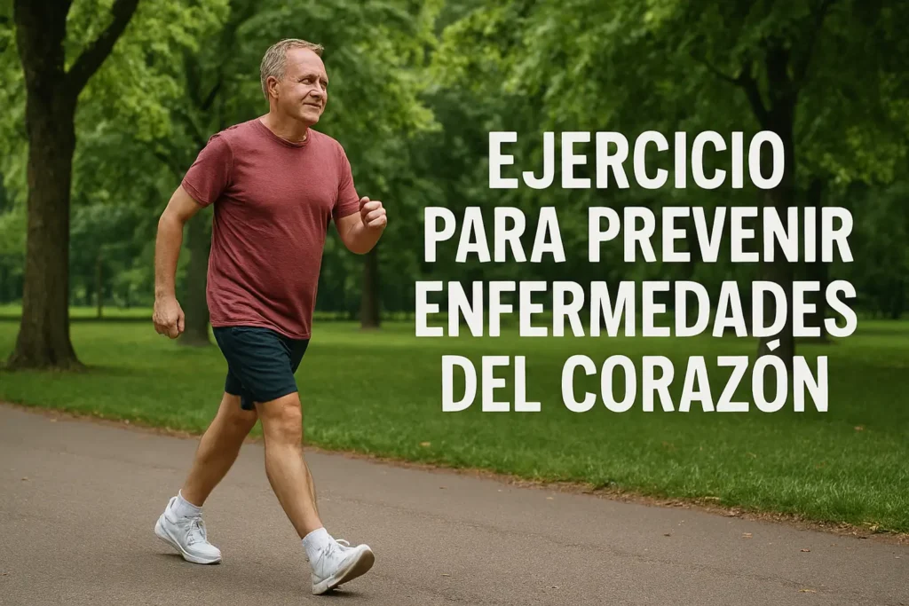 Persona caminando en un parque – “ejercicio para prevenir enfermedades del corazón”